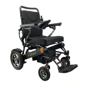 Heavy Duty Aluminium Electric Folding Wheelchair/Powerchair (With 2x Battery) Carbon Effect