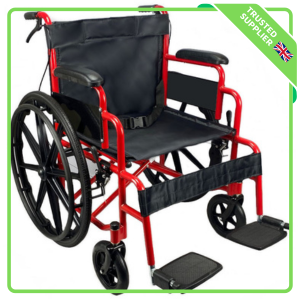 Lightweight Folding Wheelchair Red